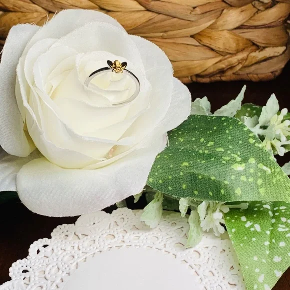 Captivating Delicate Honey Bee Ring, 18K GP - Picture 2 of 7